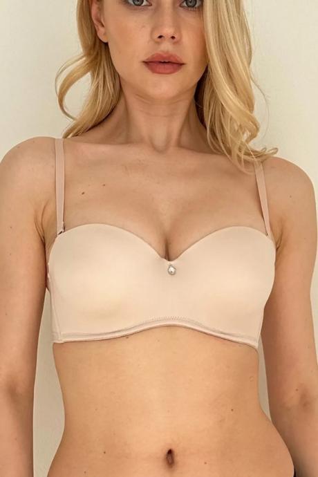 Effetto Lingerie 012 06 03 Бюстгальтер балконет пуш-ап DOLORES срібний півонія колір