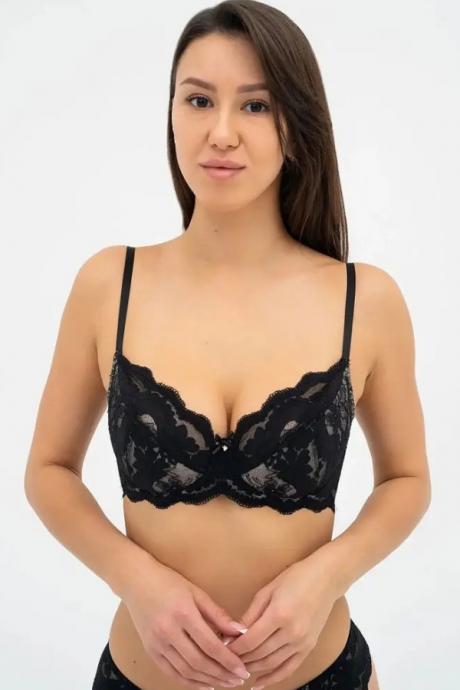 Effetto Lingerie 019 359 08 Бюстгальтер напівпоролон PATRICIA чорний/піон колір
