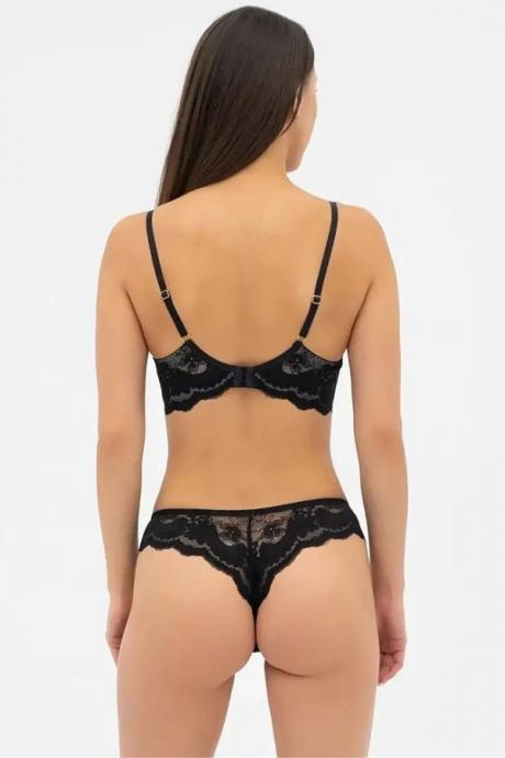 Effetto Lingerie 019 359 08 Бюстгальтер напівпоролон PATRICIA чорний/піон колір