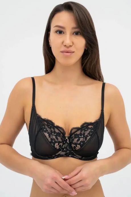 Effetto Lingerie 020 374 08 Бюстгальтер м'яка чашка KRISTINA чорний/піон колір