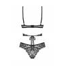Жіноча білизна Комплект Obsessive BLOMENTIS SET bra & panties Чорний колір