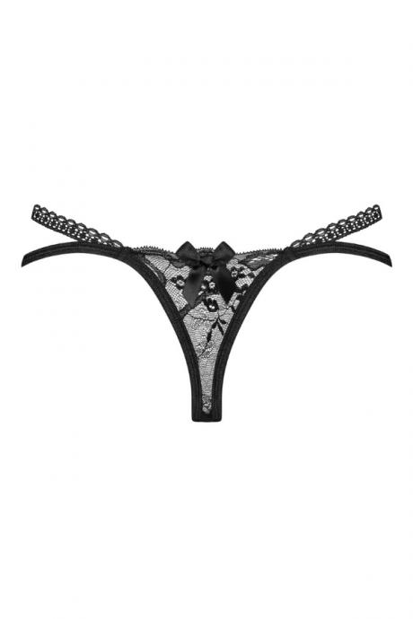 Жіноча білизна Стрінги Obsessive BLOMENTIS THONG Чорний