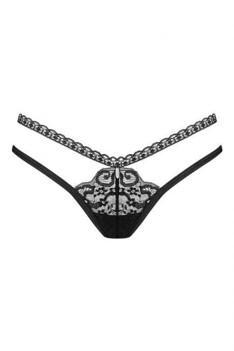 Жіноча білизна Стрінги Obsessive BLOMENTIS THONG Чорний