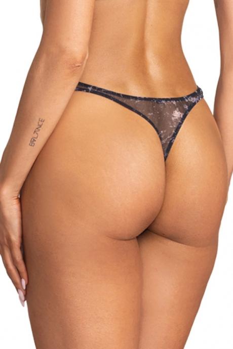 Жіноча білизна Стрінги Obsessive CORROSIS crotchless thong Чорний