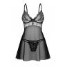Жіноча білизна Комплект Obsessive PERISIA BABYDOLL & thong Чорний