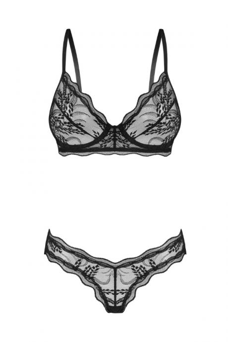 Жіноча білизна Комплект Obsessive PERISIA SET bra & thong Чорний