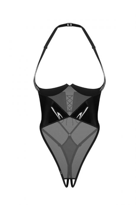 Жіноча білизна Боді Obsessive ROLLEYA cupless & crotchless teddy Чорний