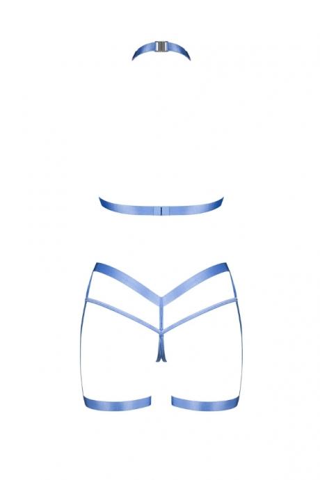 Жіноча білизна Комплект Obsessive SHADERI SET harness Блакитний