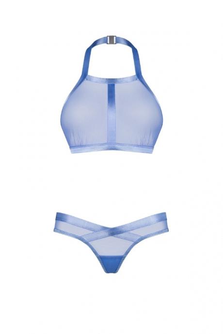 Жіноча білизна Комплект Obsessive SHADERI SET top & thong Блакитний