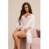 Жіноча білизна Боді Obsessive WEDDYA crotchless teddy Молочний