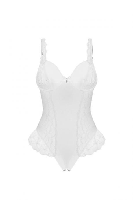 Жіноча білизна Боді Obsessive WEDDYA crotchless teddy Молочний