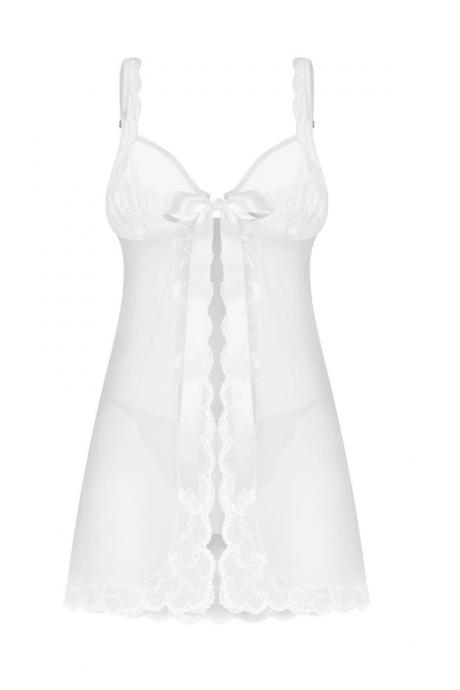 Жіноча білизна Комплект Obsessive WEDDYA BABYDOLL & thong Молочний