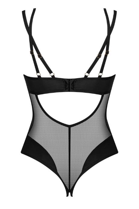 Жіноча білизна Боді Obsessive NESARI crotchless teddy Чорний