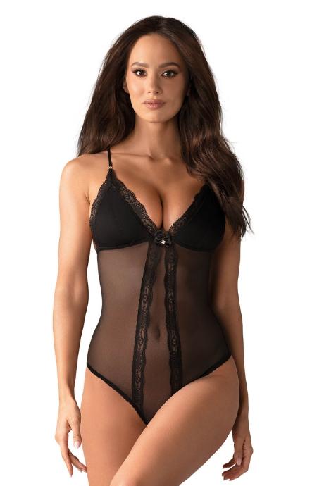 Жіноча білизна Боді Obsessive 841-TED-1 crotchless teddy Чорний