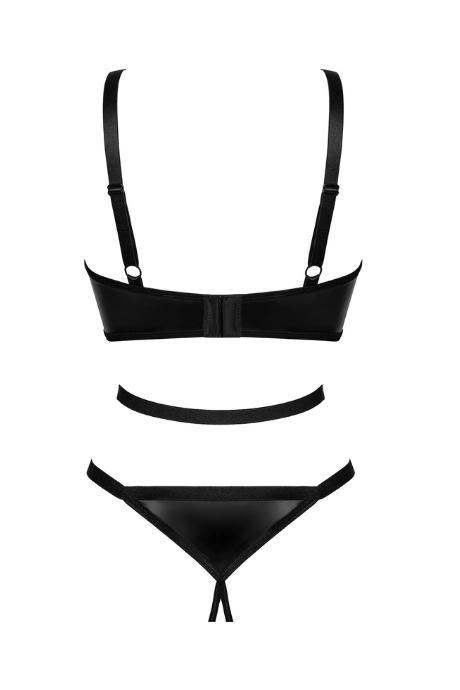 Жіноча білизна Боді Obsessive ARMARES crotchless teddy latex Чорний