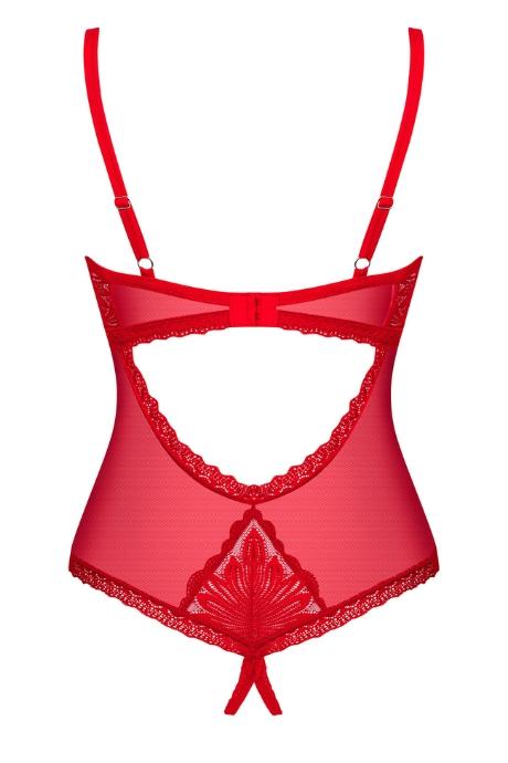 Жіноча білизна Боді Obsessive CHILISA crotchless teddy Червоний