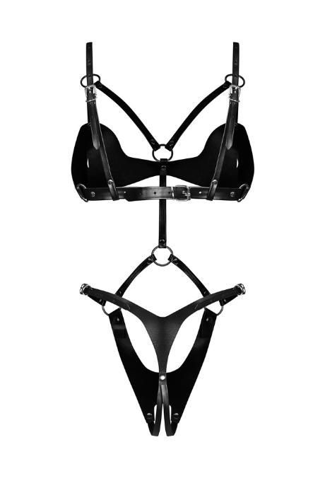 Жіноча білизна Боді Obsessive DAME CONTROLE crotchless teddy Latex Чорний
