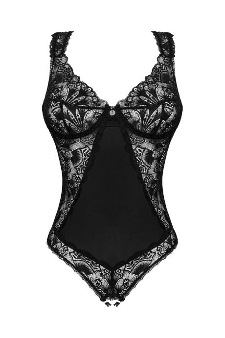 Жіноча білизна Боді Obsessive DONNA DREAM crotchless teddy Чорний колір