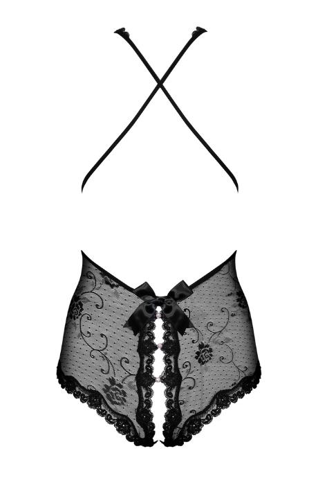 Жіноча білизна Боді Obsessive FIORENTA crotchless teddy Чорний колір
