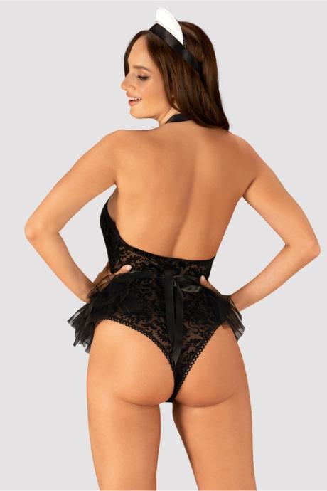Жіноча білизна Боді Obsessive FRILLES teddy skirt & headband Чорний