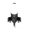 Жіноча білизна Боді Obsessive FRILLES teddy skirt & headband Чорний