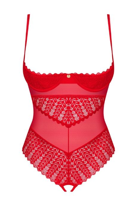 Жіноча білизна Боді Obsessive INGRIDIA cupless & crotchless teddy Червоний