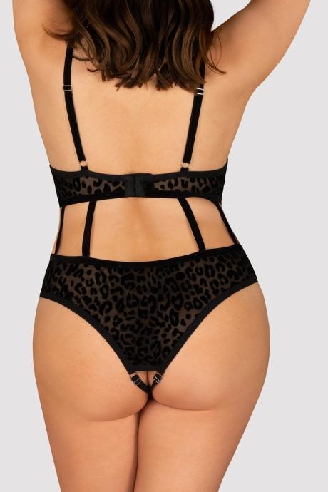 Жіноча білизна Боді Obsessive JAGUERIA crotchless teddy Чорний