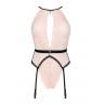 Жіноча білизна Боді Obsessive LILINES TEDDY & garter belt Рожевий