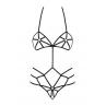 Жіноча білизна Боді Obsessive SLAVE crotchless teddy Чорний колір