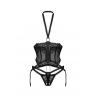 Жіноча білизна Корсет Obsessive ALLIANE CORSET cupless & thong Чорний колір