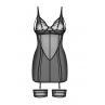 Жіноча білизна Комплект Obsessive NUITES CHEMISE & thong Чорний