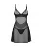 Жіноча білизна Комплект Obsessive STELISA CHEMISE & thong Чорний