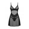 Жіноча білизна Комплект Obsessive STELISA CHEMISE & thong Чорний
