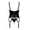 Жіноча білизна Корсет Obsessive ARMARES CORSET latex & thong Чорний