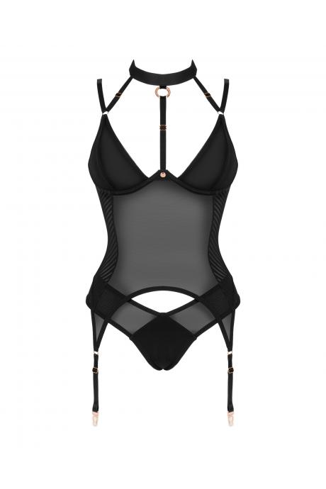 Жіноча білизна Корсет Obsessive BRASICA CORSET & panties Чорний