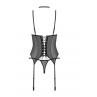 Жіноча білизна Корсет Obsessive DONARELLA CORSET thong & choker Чорний колір