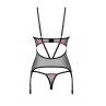 Жіноча білизна Корсет Obsessive NOVENES CORSET & thong Чорний