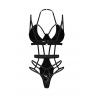 Жіноча білизна Боді Obsessive KEIRA LISE TEDDY wet look bodysuit Чорний