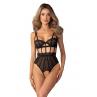 Жіноча білизна Боді Obsessive HERSIS teddy with bold cutouts & open crotch Чорний