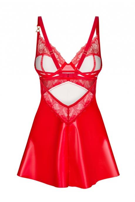 Жіноча білизна Комплект Obsessive ALIOSA CHEMISE & thong Червоний