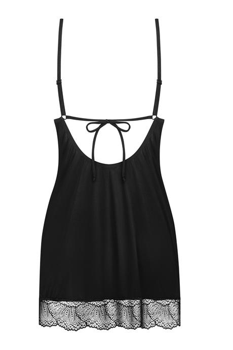 Жіноча білизна Комплект Obsessive LOBELLIS CHEMISE & thong Чорний