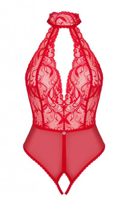 Obsessive Жіноча білизна Боді Obsessive DAGMARIE crotchless teddy Червоний