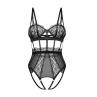 Жіноча білизна Боді Obsessive HERSIS teddy with bold cutouts & open crotch Чорний