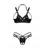 Жіноча білизна Комплект Obsessive KEIRA LISE SET cup & crotchless thong Чорний