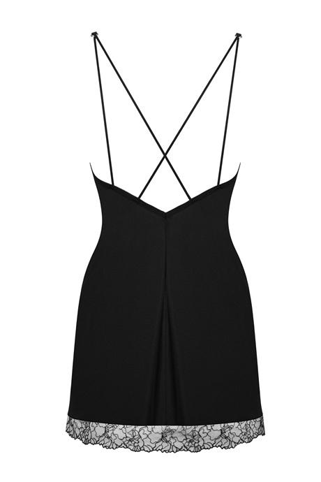 Жіноча білизна Комплект Obsessive BELLA ROU CHEMISE & thong Чорний