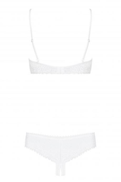 Жіноча білизна Комплект Obsessive ALABASTRA CUPLESS SET Білий колір