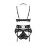 Жіноча білизна Комплект Obsessive ALESSYA SET bra. garter belt & panties Чорний