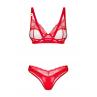 Жіноча білизна Комплект Obsessive ALIOSA SET bra & thong Червоний колір
