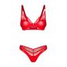 Жіноча білизна Комплект Obsessive ALIOSA SET bra & thong Червоний колір