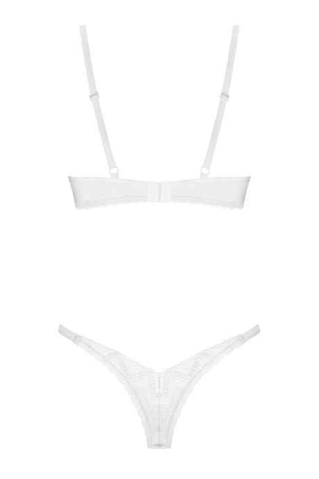 Жіноча білизна Комплект Obsessive ALISSIUM SET bra & tong Білий